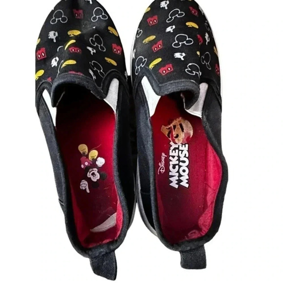 Disney Mickey Mouse Youth Canvas Upper Round Toe Slip-On Sneakers Black Size 12 - Picture 3 of 7